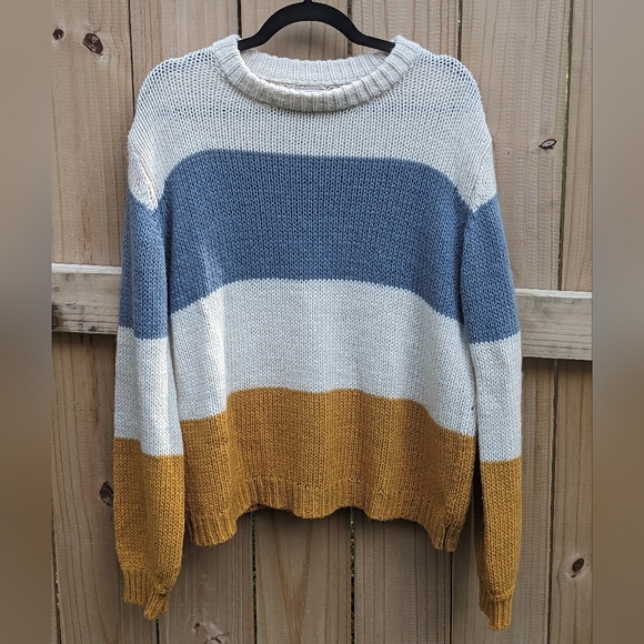 Style Rack Color Block Knit Crew Neck Sweater - Picture 4 of 6